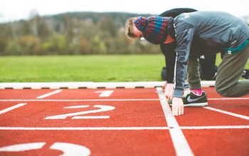 Plastic tartan track and field athletics stadium start block